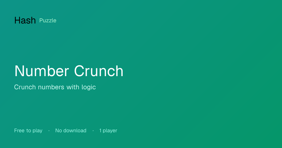 Play Number Crunch Online Free | Clasica Games
